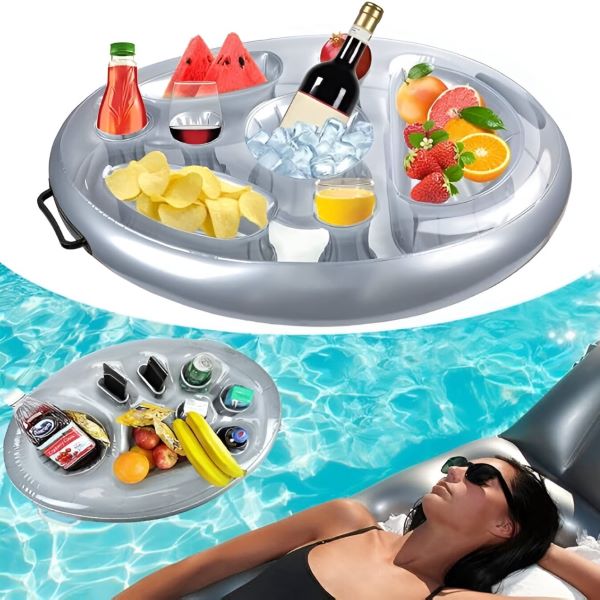 Tavă Plutitoare pentru Băuturi - 4 Suporturi, 71x56 cm, Pliabilă | FLOATPLATI