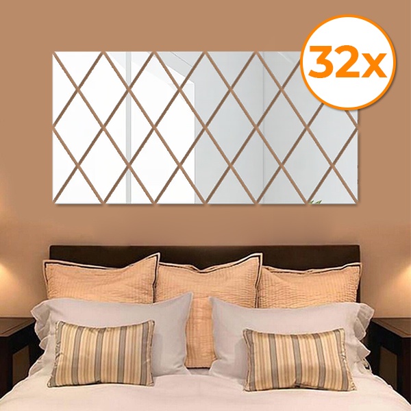 Autocolante cu oglindă pentru perete (32 bucăți) | WALLGEM