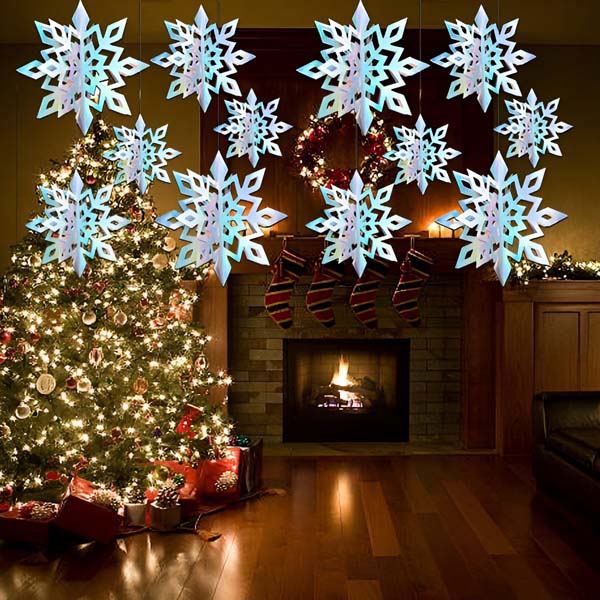 Fulgi de zăpadă 3D holografici(6 bucăți)| HOLOFLAKE