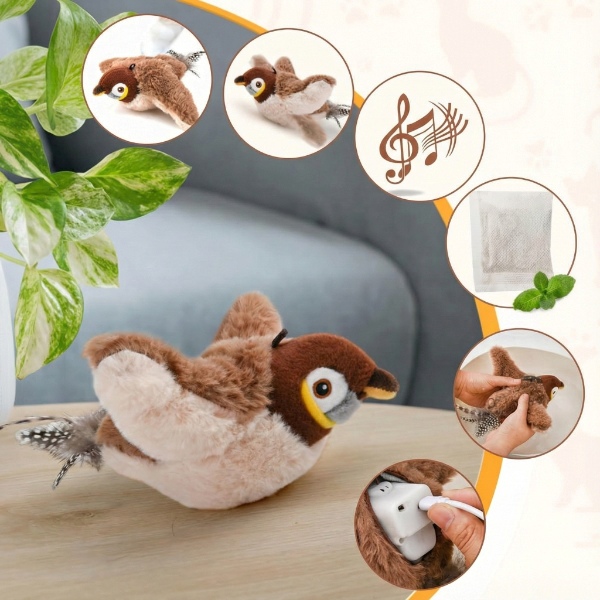 Jucărie interactivă pasăre care bate din aripi | CHIRRCAT