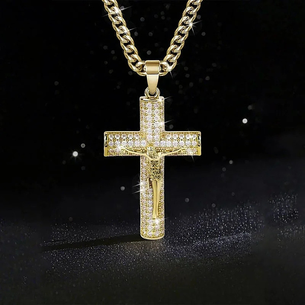 Colier cu pandantiv crucifix religios | SALVATORA