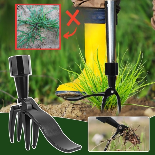 Extractor de buruieni cu 4 gheare – aluminiu, fără aplecare, fără substanțe chimice | ROOTNIK
